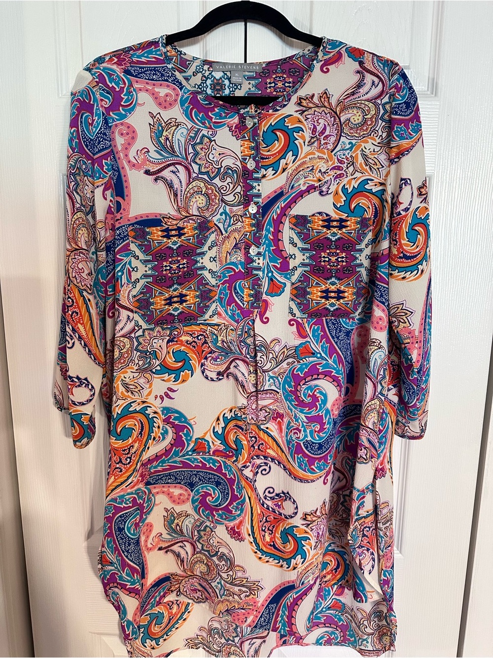Valerie Stevens XL Colorful Paisley Tunic Top